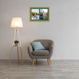 AK Frames 20X14 Oak Modern Multi Photo Frame With Emerald Mount - Holds 2 Apertures (2X) A4 Photos - thumbnail 3