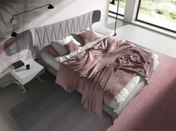 Angel Cerda Stylish White Wooden Bedside Table With Chrome Legs - thumbnail 5