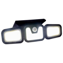 Solar Powered 260 Lumen Pir Motion Sensor Outdoor Security Wall Light With 3 Led Cob Heads, 3 Lighting Modes & 3M Detection Range - thumbnail 2