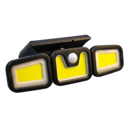 Solar Powered 260 Lumen Pir Motion Sensor Outdoor Security Wall Light With 3 Led Cob Heads, 3 Lighting Modes & 3M Detection Range - thumbnail 4