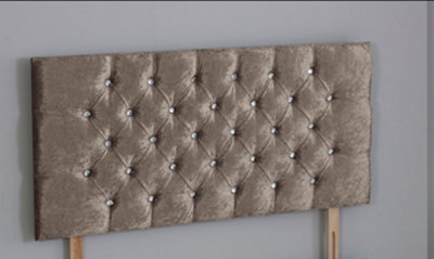 Comfy Deluxe 4Ft6 Double 20Inch    Truffle Crush Velvet Chesterfield Headboard