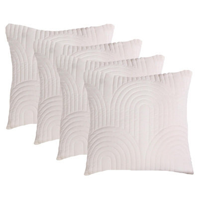 Ohs 4 Pack Arches Pinsonic Cushion Covers, Cream - 45 X 45Cm