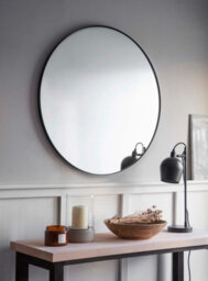 Garden Trading Cherington Indoor Wall Hung Round Wall Mirror 80Cm Black Steel - thumbnail 1
