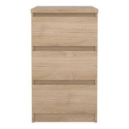 Wyld Haus Budapest Natural Oak Effect 3-Drawer Bedside Table - thumbnail 3