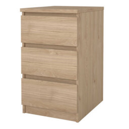 Wyld Haus Budapest Natural Oak Effect 3-Drawer Bedside Table - thumbnail 4