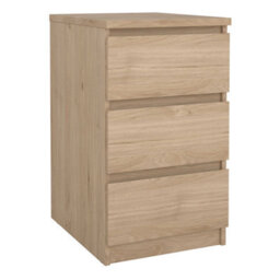 Wyld Haus Budapest Natural Oak Effect 3-Drawer Bedside Table - thumbnail 2