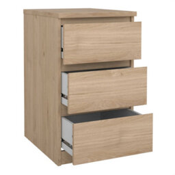 Wyld Haus Budapest Natural Oak Effect 3-Drawer Bedside Table - thumbnail 5