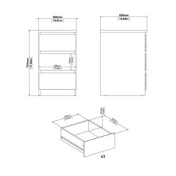 Wyld Haus Budapest Natural Oak Effect 3-Drawer Bedside Table - thumbnail 8