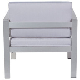 Beliani Garden Armchair Salerno Metal Light Grey - thumbnail 6