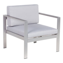 Beliani Garden Armchair Salerno Metal Light Grey - thumbnail 5