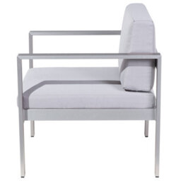 Beliani Garden Armchair Salerno Metal Light Grey - thumbnail 7