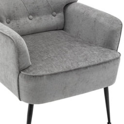 Grey Upholstered Lounge Armchair Accent Chair For Living Room Bedroom - thumbnail 5