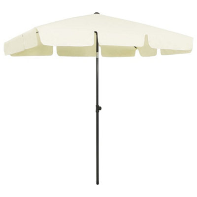 Berkfield Beach Umbrella Sand Yellow 200X125 Cm - image 1