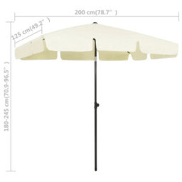 Berkfield Beach Umbrella Sand Yellow 200X125 Cm - thumbnail 8