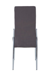 Orsina Grey Velvet High Back Dining Chair,kitchen Chair With High Back,chrome Finish Lounge Chair,chair For Patio - thumbnail 4