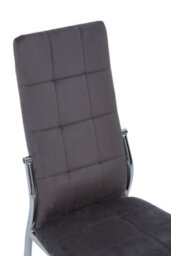 Orsina Grey Velvet High Back Dining Chair,kitchen Chair With High Back,chrome Finish Lounge Chair,chair For Patio - thumbnail 5