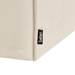 Wyld And Coco Velvet Round Pouffe 45Cm Light Beige - Modern Footstool, Rubberwood Base - thumbnail 5