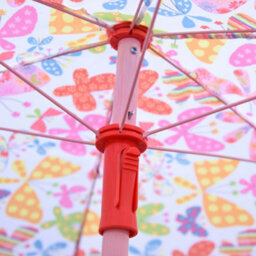 Outsunny Kids Folding Picnic Table Chair Set Butterfly Pattern Outdoor Parasol - thumbnail 8