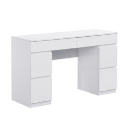 Furniture In Fashion Jenson High Gloss Dressing Table With 6 Drawers In White - thumbnail 4