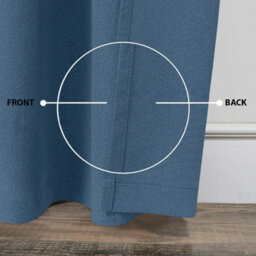 Ameha 100% Blackout Thermal Insulated Curtain 260Gsm Linen Texture Fabric-Blue,66X84'' Door Curtain For Bedroom Livingroom Home Decor Uk - thumbnail 4