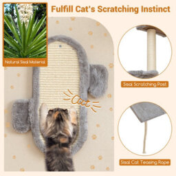Costway Wall-Mounted Cat Tower Set Cat Climber Tree Activity Center For Living Room - thumbnail 5