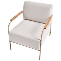 Beliani Set Of 2 Garden Chairs Nimis With Ottoman Light Beige - thumbnail 7