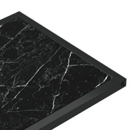 Berkfield Stylish Computer Side Table Black Marble 50X35X65 Cm Tempered Glass - thumbnail 5