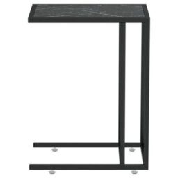 Berkfield Stylish Computer Side Table Black Marble 50X35X65 Cm Tempered Glass - thumbnail 4