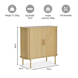 Living Room Sideboard Sliding Door Cabinet 3 Internal Shelves - thumbnail 2