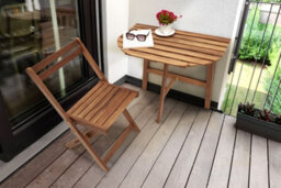 Beliani Bistro Table Osigo 44 Cm 70 Cm Acacia Wood Brown - thumbnail 2
