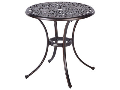 Beliani Gardenia Vintage Aluminium Round Outdoor Dining Table 68Cm - Brown - image 1