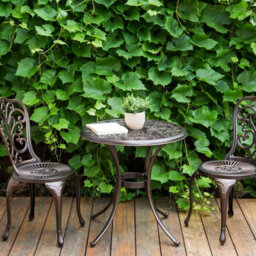 Beliani Gardenia Vintage Aluminium Round Outdoor Dining Table 68Cm - Brown - thumbnail 2