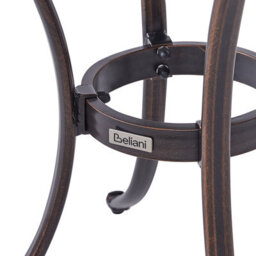 Beliani Gardenia Vintage Aluminium Round Outdoor Dining Table 68Cm - Brown - thumbnail 6