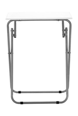 Orsina Space Saving Folding Table With White Top, Stylish Side Tables For Living Room, Sturdy Coffee Table - image 1