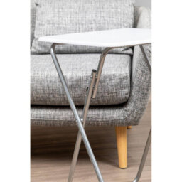 Orsina Space Saving Folding Table With White Top, Stylish Side Tables For Living Room, Sturdy Coffee Table - thumbnail 6