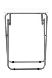 Orsina Space Saving Folding Table With White Top, Stylish Side Tables For Living Room, Sturdy Coffee Table - thumbnail 1