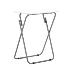 Orsina Space Saving Folding Table With White Top, Stylish Side Tables For Living Room, Sturdy Coffee Table - thumbnail 2