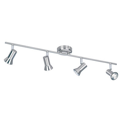Luminosa Lighting Luminosa Magnum 4 Light Spotlights Bar Brushed Steel, Gu10