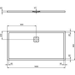 Ideal-Standard Ideal Standard Ultra Flat Evo Rectangle 35mm Shower Tray In Silk White With Waste 1600 X 800mm - thumbnail 4
