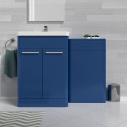 Nes Home Matt Blue 1100mm Freestanding Cabinet Ceramic Basin & Wc Unit - thumbnail 2