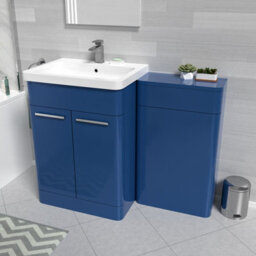 Nes Home Matt Blue 1100mm Freestanding Cabinet Ceramic Basin & Wc Unit - thumbnail 1