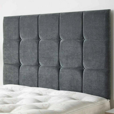 "Urban Textures Luxury 20"" High Linen Fabric Upholstered Sloane Design Bed Headboard - Slate" - image 1