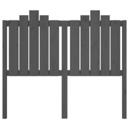 Berkfield Bed Headboard Grey 126X4X110 Cm Solid Wood Pine - thumbnail 4
