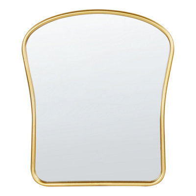 Beliani Wall Mirror Noth 45 Cm 53 Cm Metal Gold - image 1