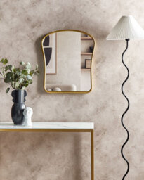 Beliani Wall Mirror Noth 45 Cm 53 Cm Metal Gold - thumbnail 2