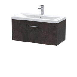 Hudson Reed Juno Wall Hung 1 Drawer Vanity Unit With Mid-Edge 1 Tap Hole Basin, Metallic Slate, 810 X 390 mm - thumbnail 4