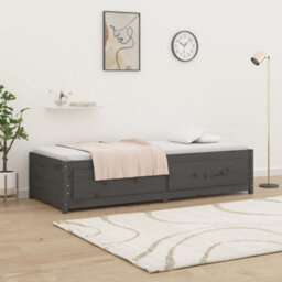 Berkfield Day Bed Grey 90X200 Cm Solid Wood Pine - thumbnail 4