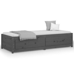 Berkfield Day Bed Grey 90X200 Cm Solid Wood Pine - thumbnail 2