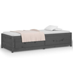 Berkfield Day Bed Grey 90X200 Cm Solid Wood Pine - thumbnail 5