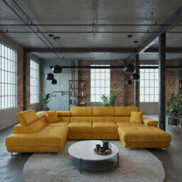 Torezio Bis U Shaped Corner Sofa Bed With Storage Chipboard Frame Polyurethane Foam Springs 346X203X70 90Cm Mustard Left - thumbnail 1